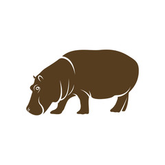 Hippopotamus logo design vector. Icon Symbol. Template Illustration