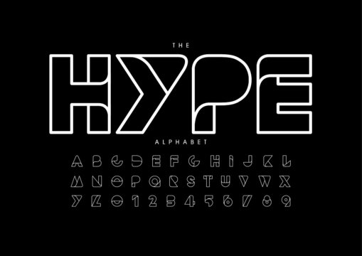 Vector Of Stylized Modern Font And Alphabet