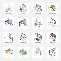
Pack of Business Isometric Illustration 
