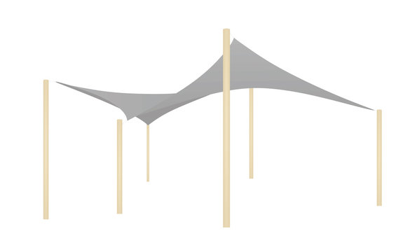 Sun shade triangle umbrella. vector illustration