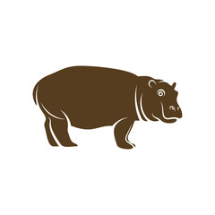 Hippopotamus logo design vector. Icon Symbol. Template Illustration
