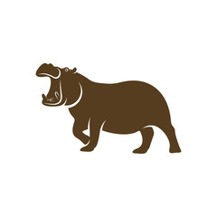 Hippopotamus logo design vector. Icon Symbol. Template Illustration