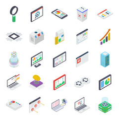 
Web Analytics Isometric Icons Pack
