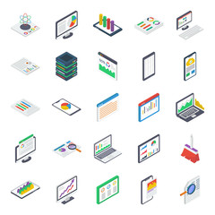 
Business Report Isometric Icons Pack
