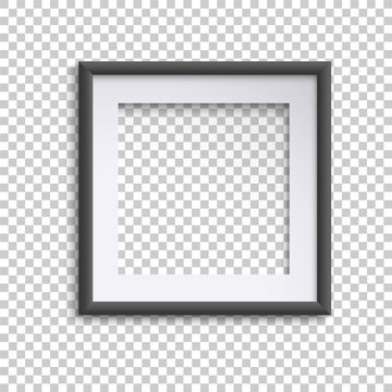 Blank white and black picture frame, square empty picture frame