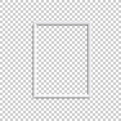 Vertical white blank picture frame, realistic white vertical picture frame, A4
