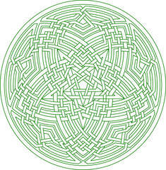 
Pentagram with mandala ornament pattern with circular pentagon geometry background vector coloring book

