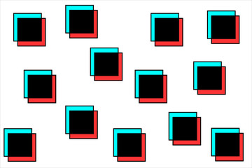 Squares in black blue and red colors