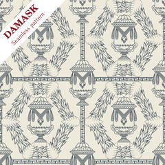 Vector Damask seamless ornament for wallpaper or fabric