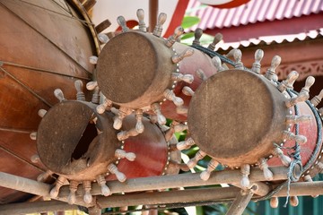 Three Smaller Buddhist Temple Drums, Wat Chang Kham, Chiang Mai