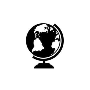 Geographical globe icon, isolated logo on a white background