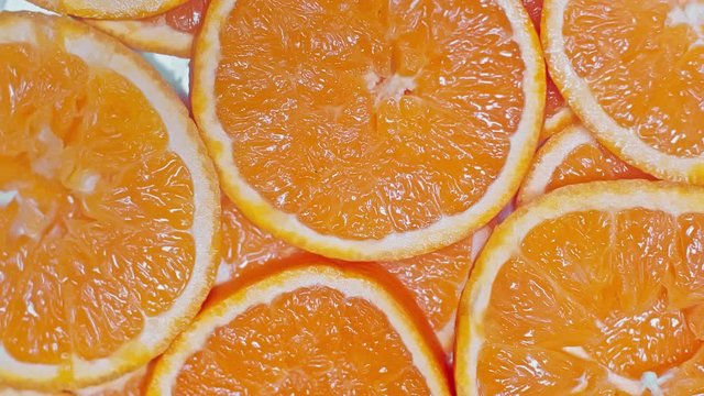 top view of fresh ripe orange slices