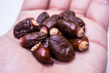 A picture of litchi seeds