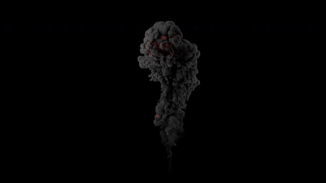 Isolated explosion and smoke on a transparent background. 3d render