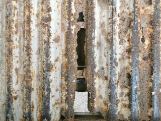 The car body is rusty and corroded. Decay and damaged.