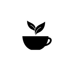 Tea icon, logo isolated on white background