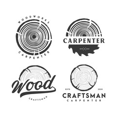 wood and carpenter logo  icon and template