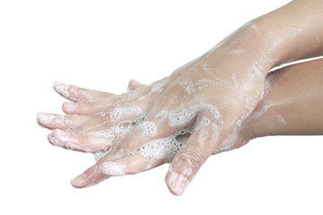 Fototapeta premium Palms, rub the back of the hand and fingers.