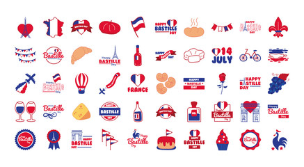 bundle of bastille day icons