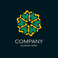 Flower logo design template for yoga, meditation, spa, and hotel
