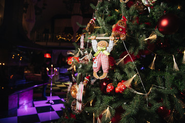 christmas tree with toys on it