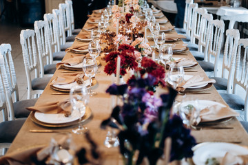 table set for a wedding