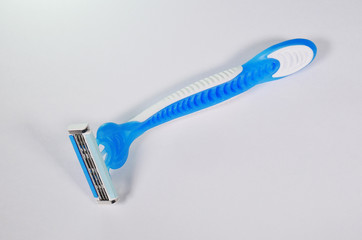 Razor blue on a white background