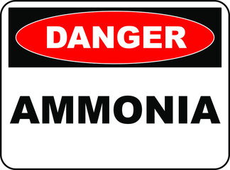 Danger ammonia safety warning sign