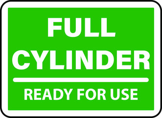  Full cylinder ready for use sign