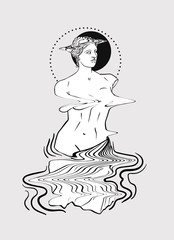 greek statue venus de milo, abstract tattoo