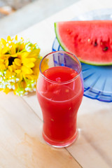 スイカスムージ、夏の風景