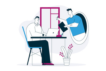 Businessman holds tablet with electronic document for online digital signature