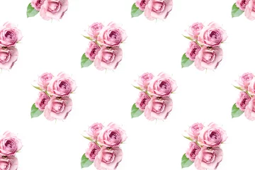 Fototapete Blumen Muster aus Strauß rosa Rosenblüten. Festliche Komposition.