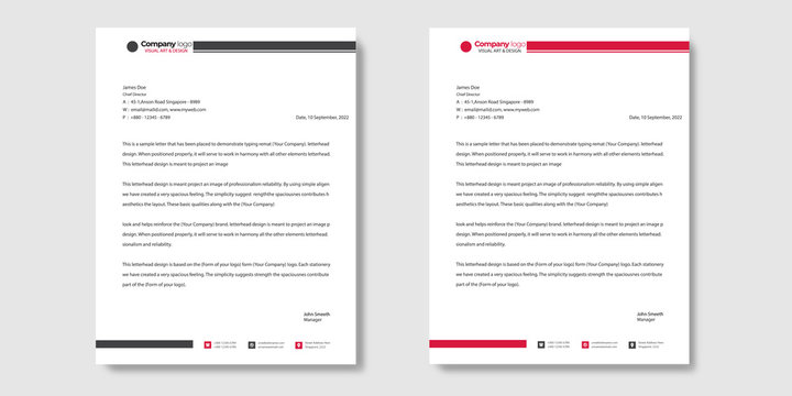 Creative Business Letterhead Template Free Vector Design Letter Size 