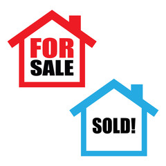 House For Sale and House Sold Labels