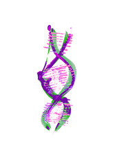 Artistic paint of DNA chain. DNA concept for t-shirt designs, book covers etc. 