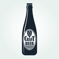 Beer bottle icon isolated on white background. Vector illustration.