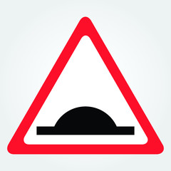 Speed bump traffic sign isolated on white background. Vector illustration.