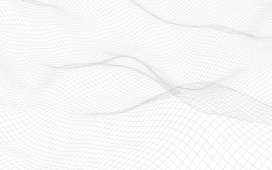 Abstract landscape on a white background. Cyberspace grid. hi tech network. 3d technology illustration. 3D illustration