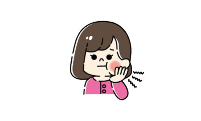 虫歯が痛くて歯医者に行きたい女性のイラスト