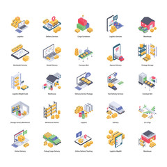 
Logistic Delivery Icons Pack
