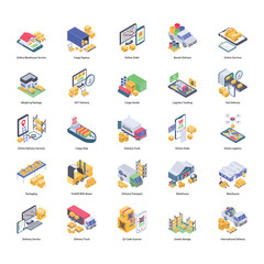 
Logistic Delivery Icons Set

