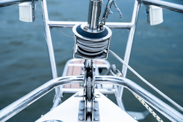 Fototapeta premium Elements of modern yacht furling drum