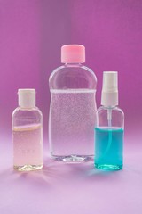 antiseptic bottles for hands, coronovirus prevention