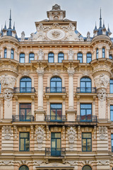 Fototapeta na wymiar Building in Art Nouveau style, Riga, Latvia