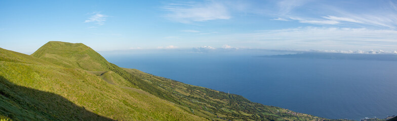 Fototapeta premium Walk on the Azores archipelago. Discovery of the island of sao jorge, Azores. Portugal. , Azores. Velas