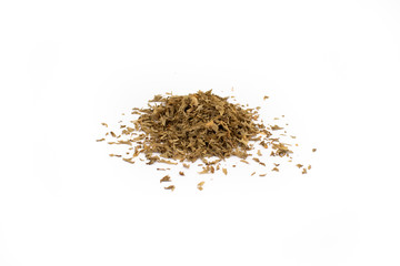 Dried Parsley in a pile isolated on a white background