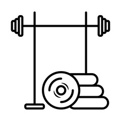 Weight lifting equipment illustration icon