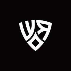 WR monogram logo with modern shield style design template