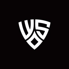 WS monogram logo with modern shield style design template